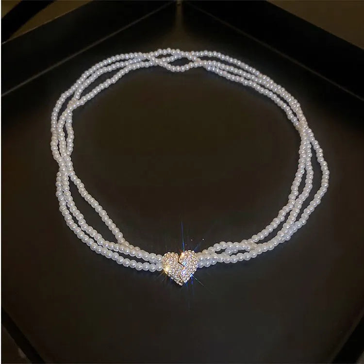 COLLAR CORAZON DE PERLAS