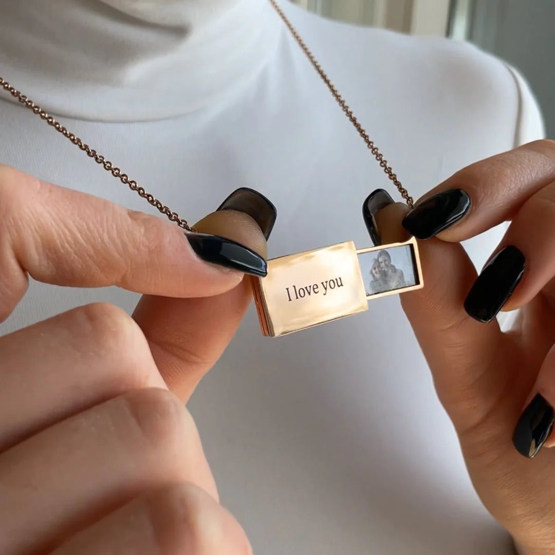 COLLAR PERSONALIZABLE CON FOTO DE ACERO INOXIDABLE - PARA MI MAMÁ 💓