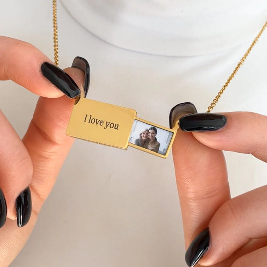COLLAR PERSONALIZABLE CON FOTO DE ACERO INOXIDABLE - PARA MI MAMÁ 💓
